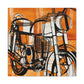 "Motorcycle Meets Art Deco" - Canvas