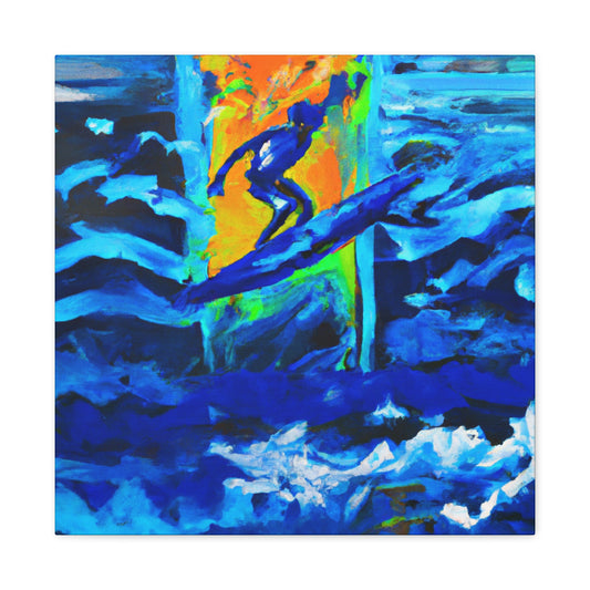 Surfing the Big Wave - Canvas