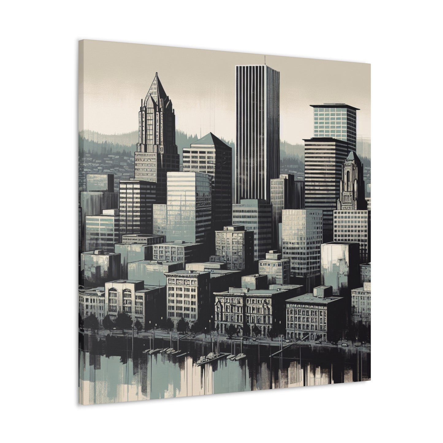 "Cityscape of Rose City" - Canvas