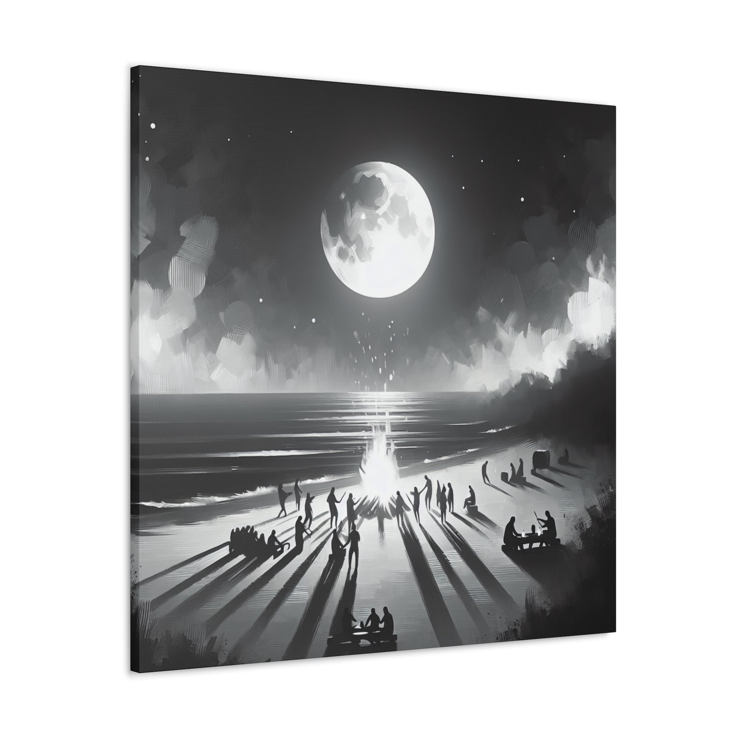 Lunar Revelry Unfolding - Canvas