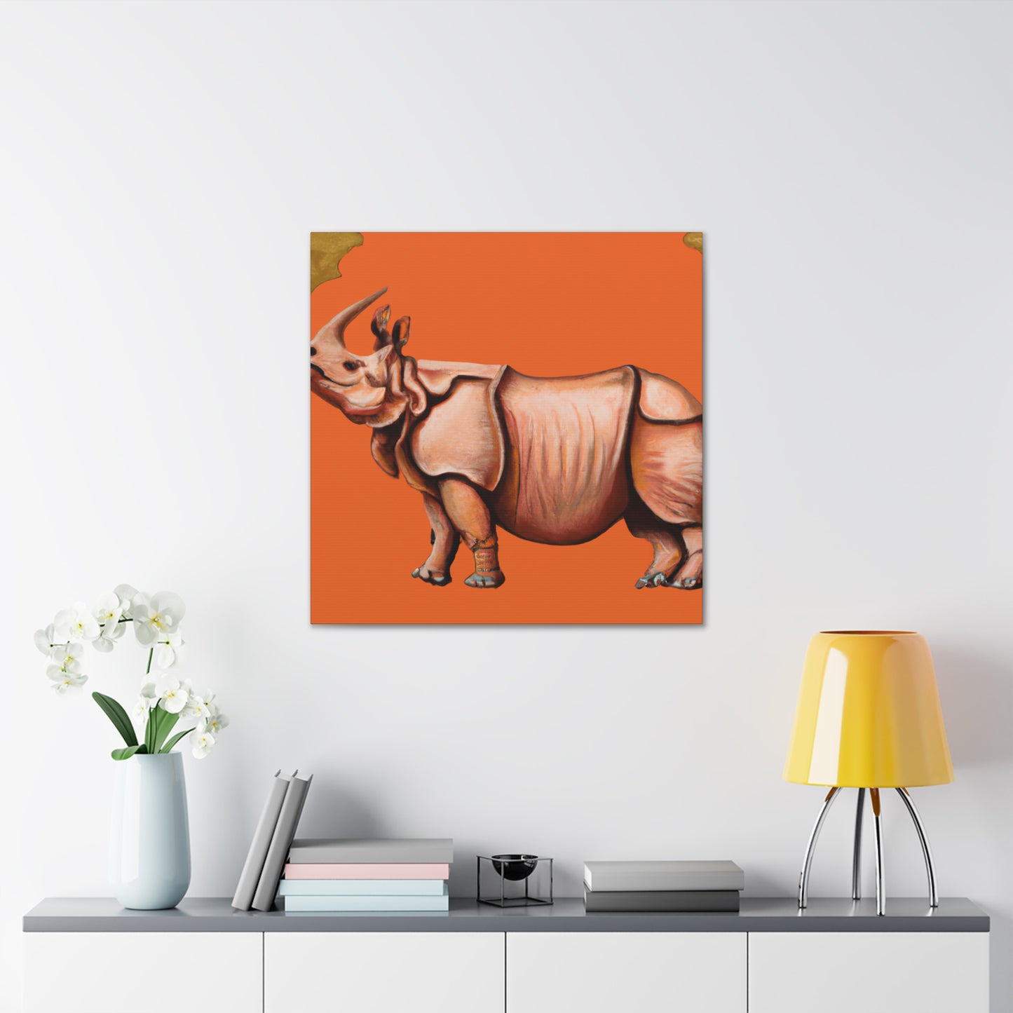 Majestic Indian Rhinoceros - Canvas