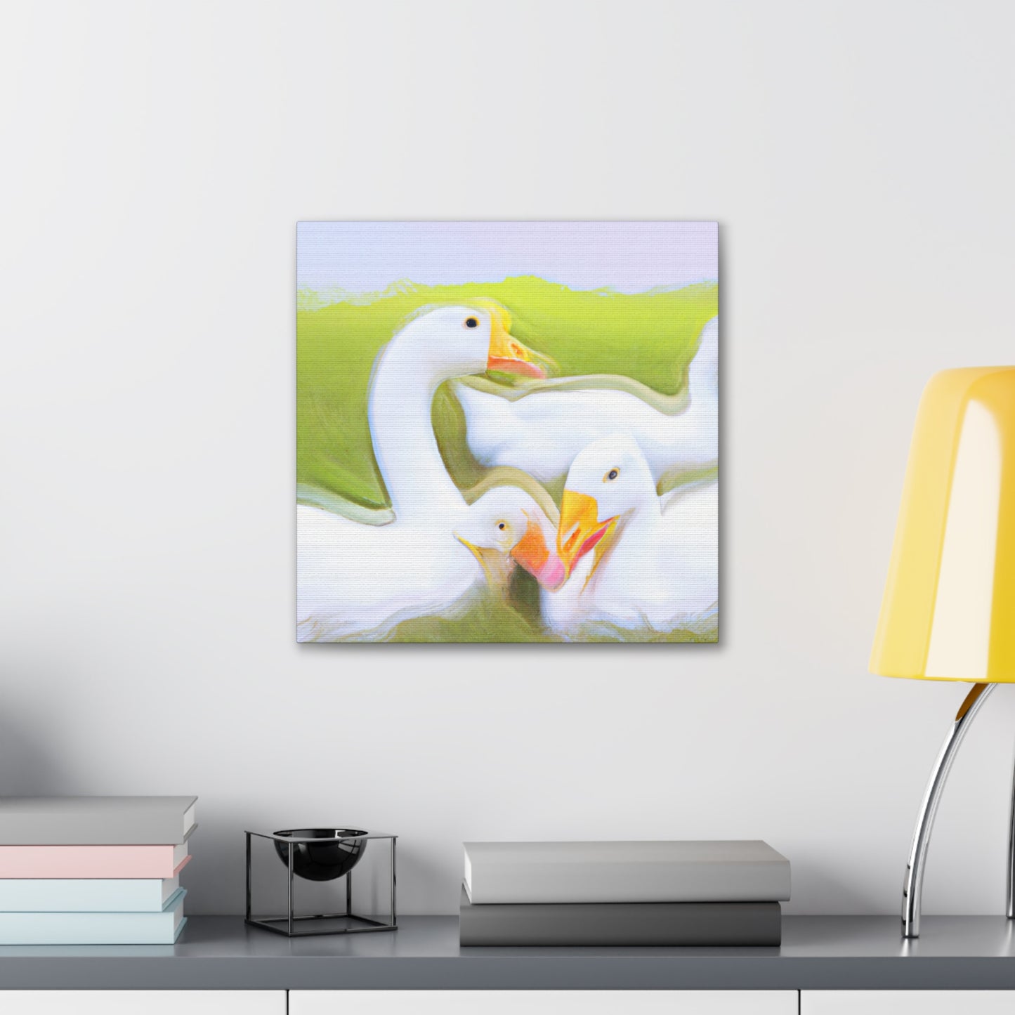 "Gaggle of Geese Flying" - Canvas