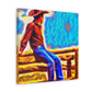 Cowboy on Fencepost - Canvas