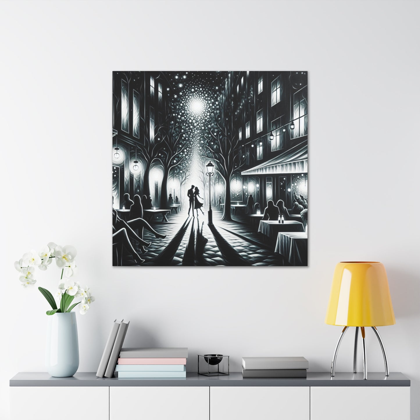 Whimsical Moonlit Rendezvous - Canvas