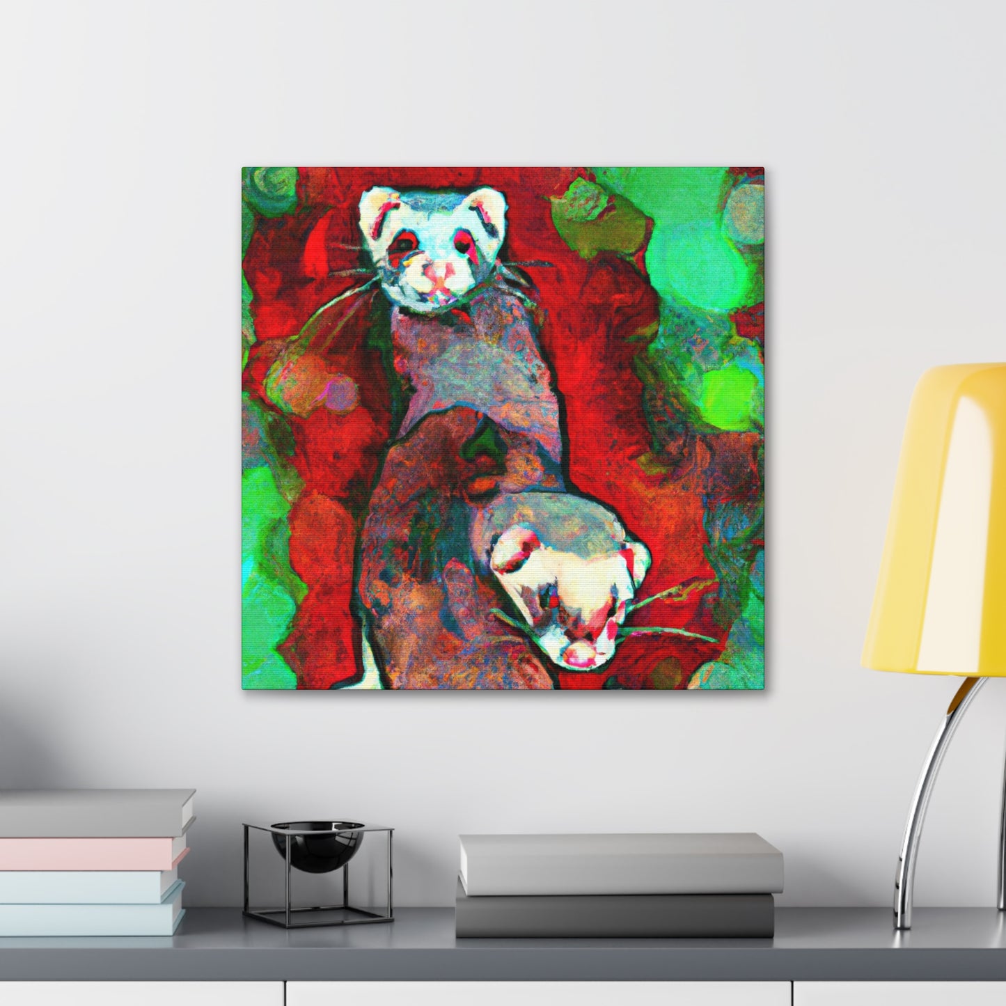 Ferret's Colorful Whimsy - Canvas