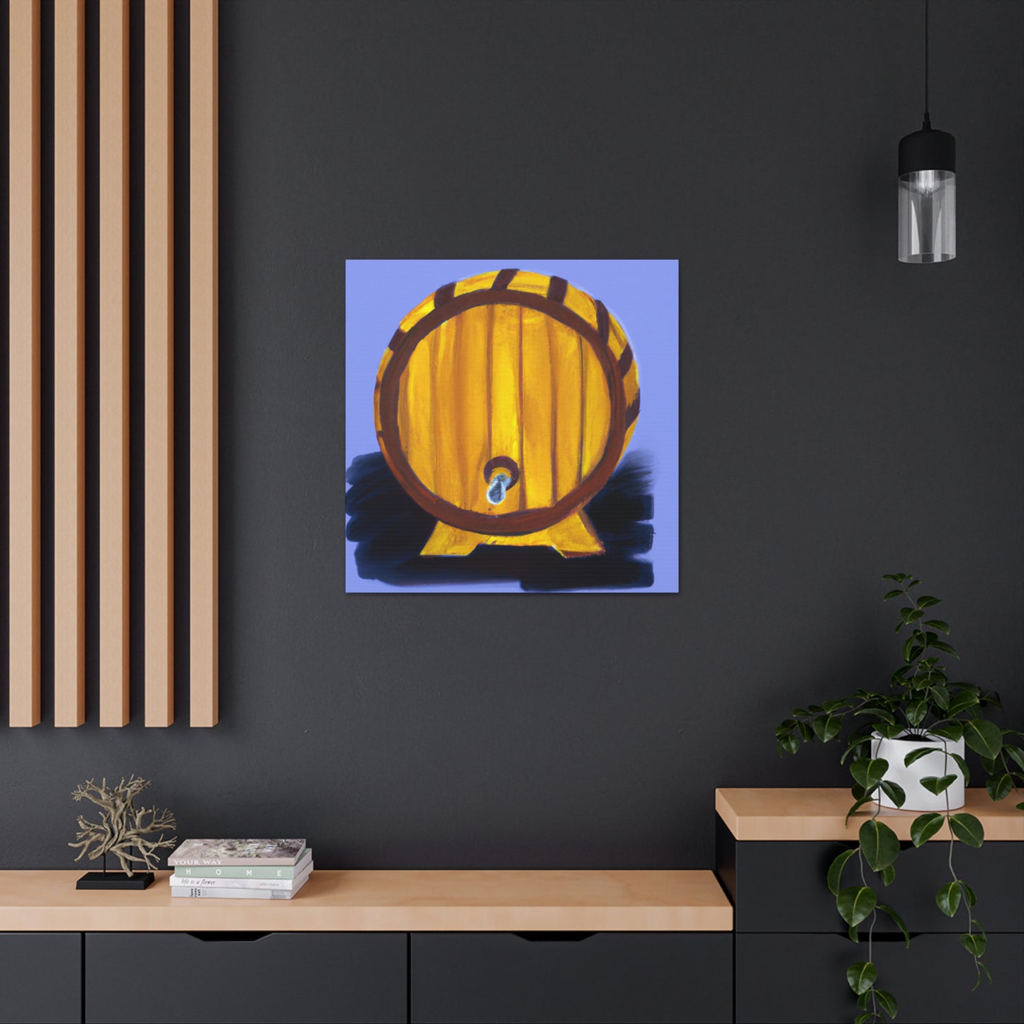 "Whiskey Barrel Minimalism" - Canvas