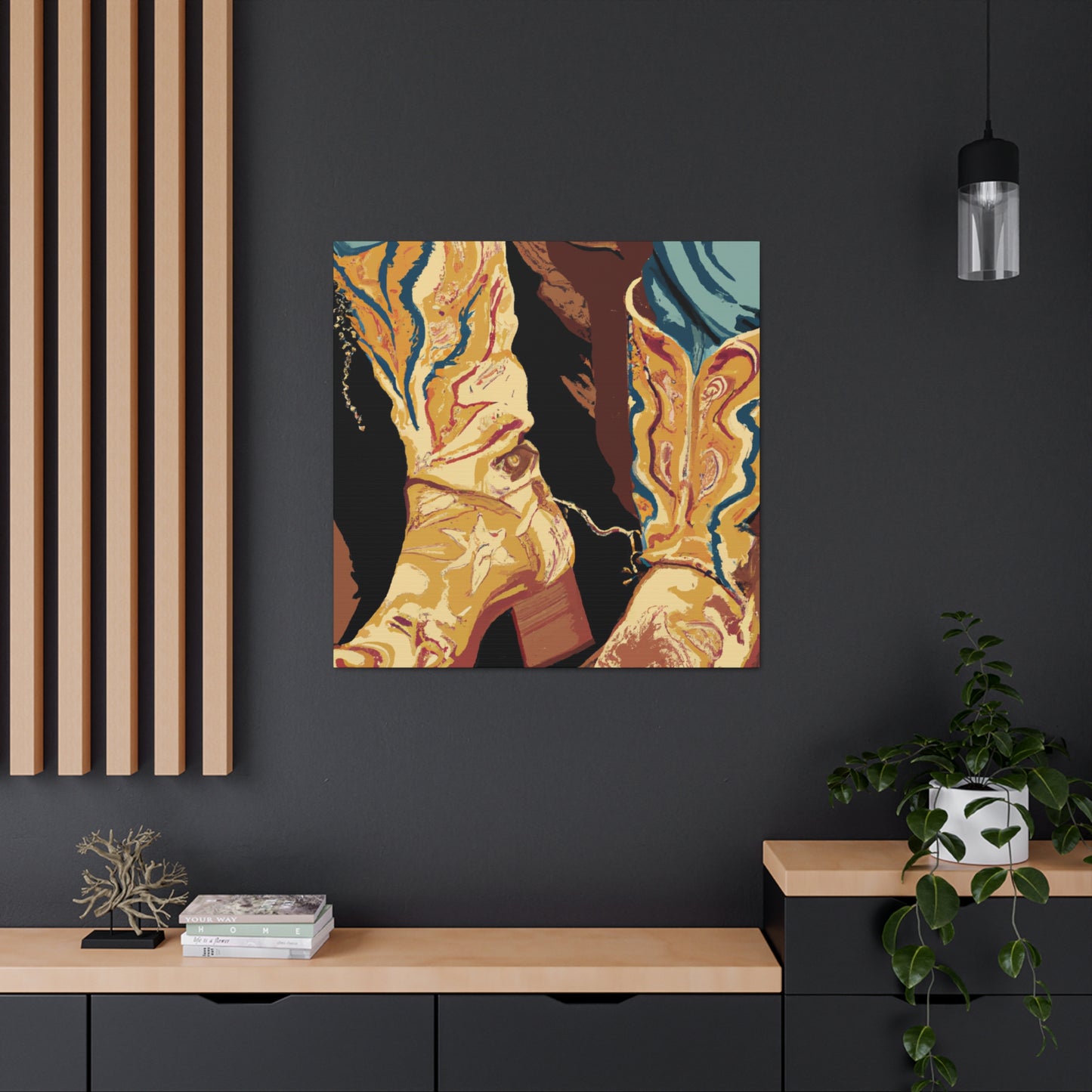 "Boots in Luxury Gilt" - Canvas