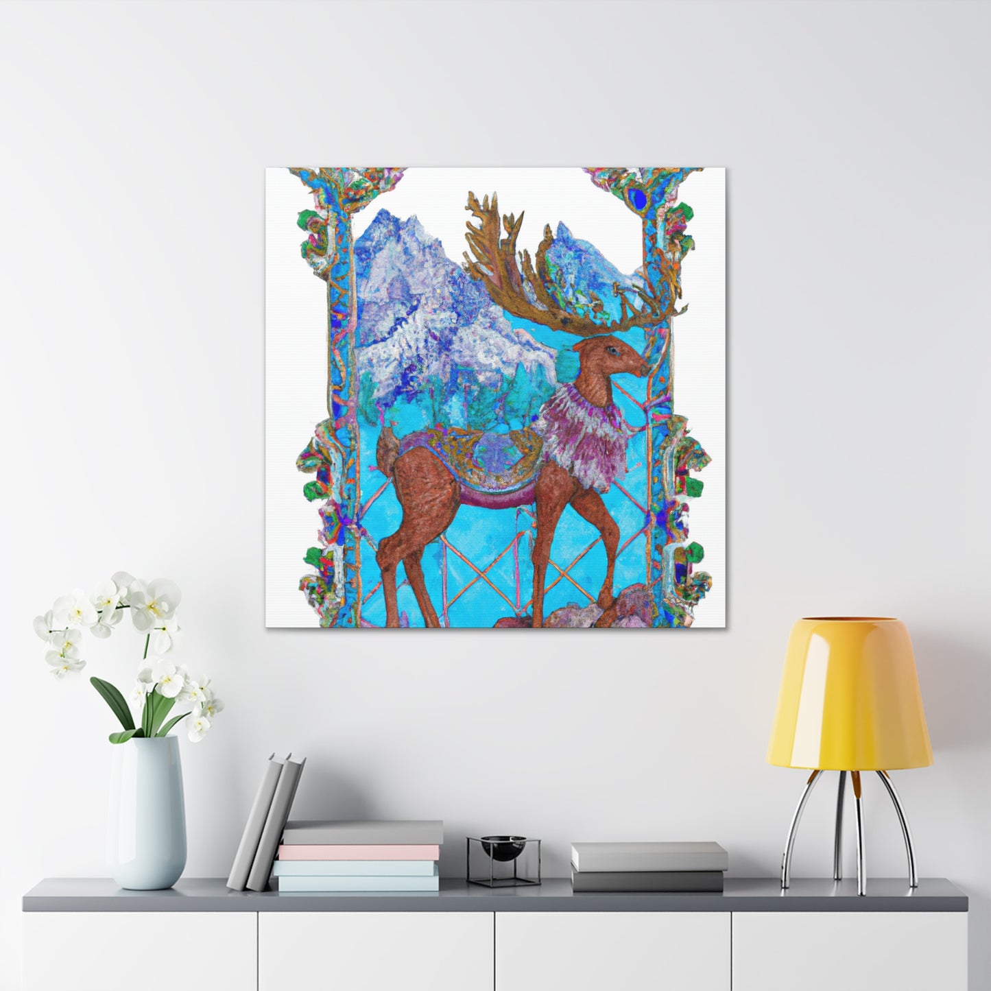 Deer in Moonlight Glow - Canvas