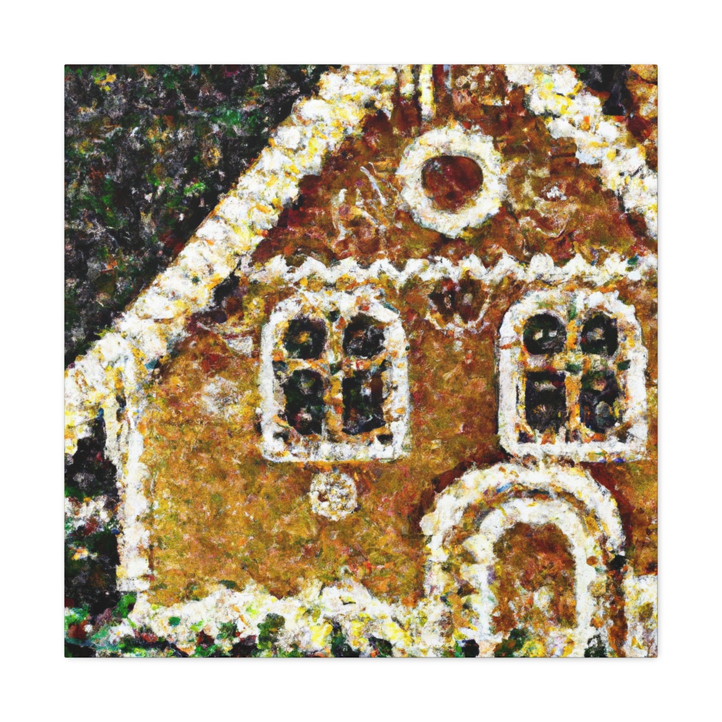 Gingerbread House Mosaic - Canvas