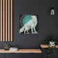 "Arctic Wolf in Deco" - Canvas