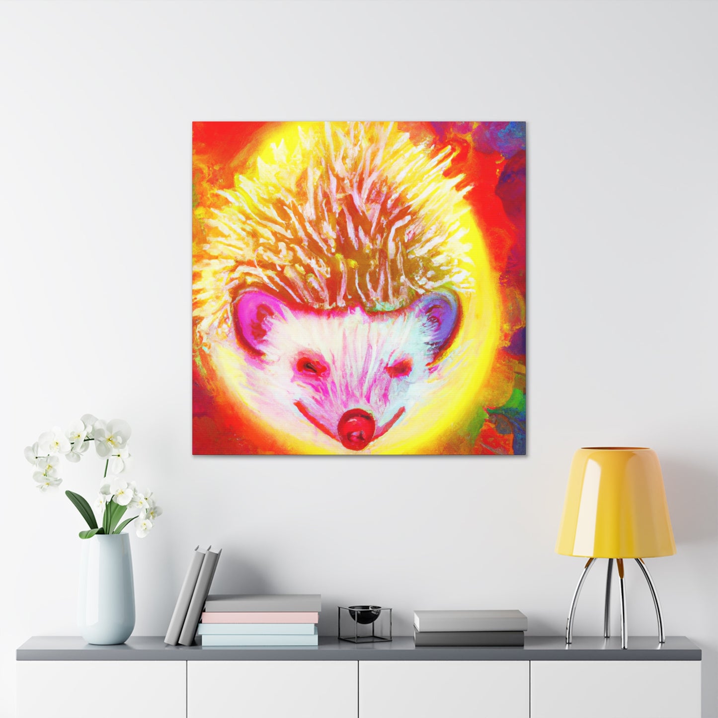 Hedgehog in Bloom. - Canvas