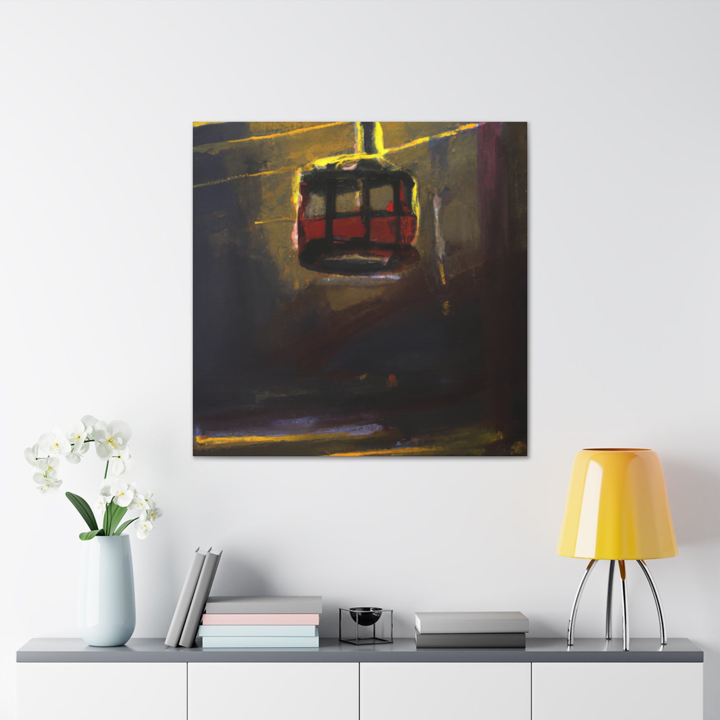 "Coastal Cable Car Ride" - Canvas