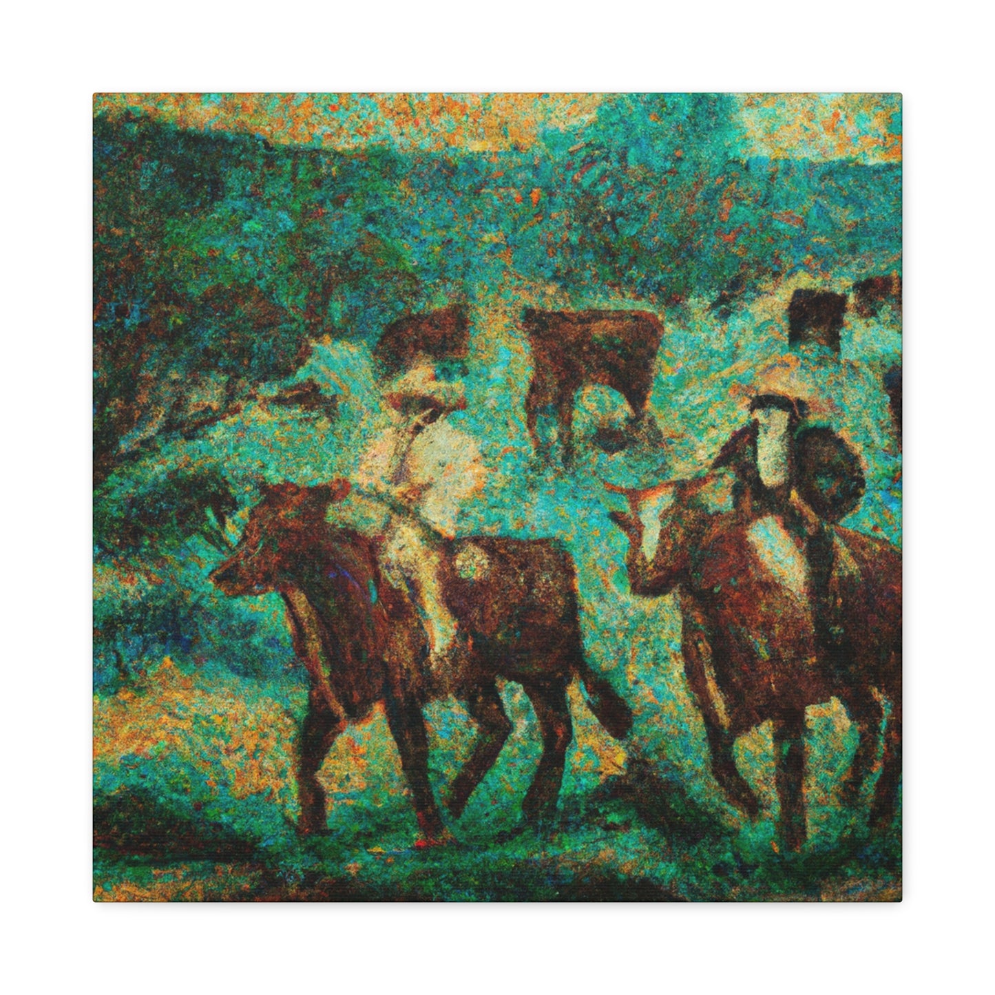 "Herd of Cattle Drive" - Canvas