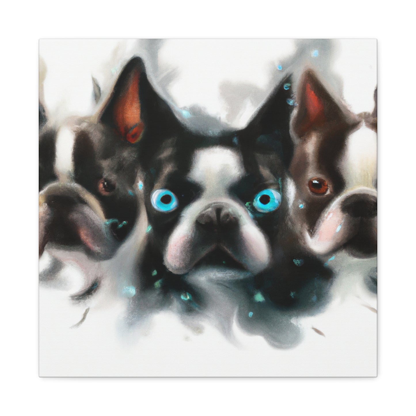 "Friendly Boston Terriers" - Canvas