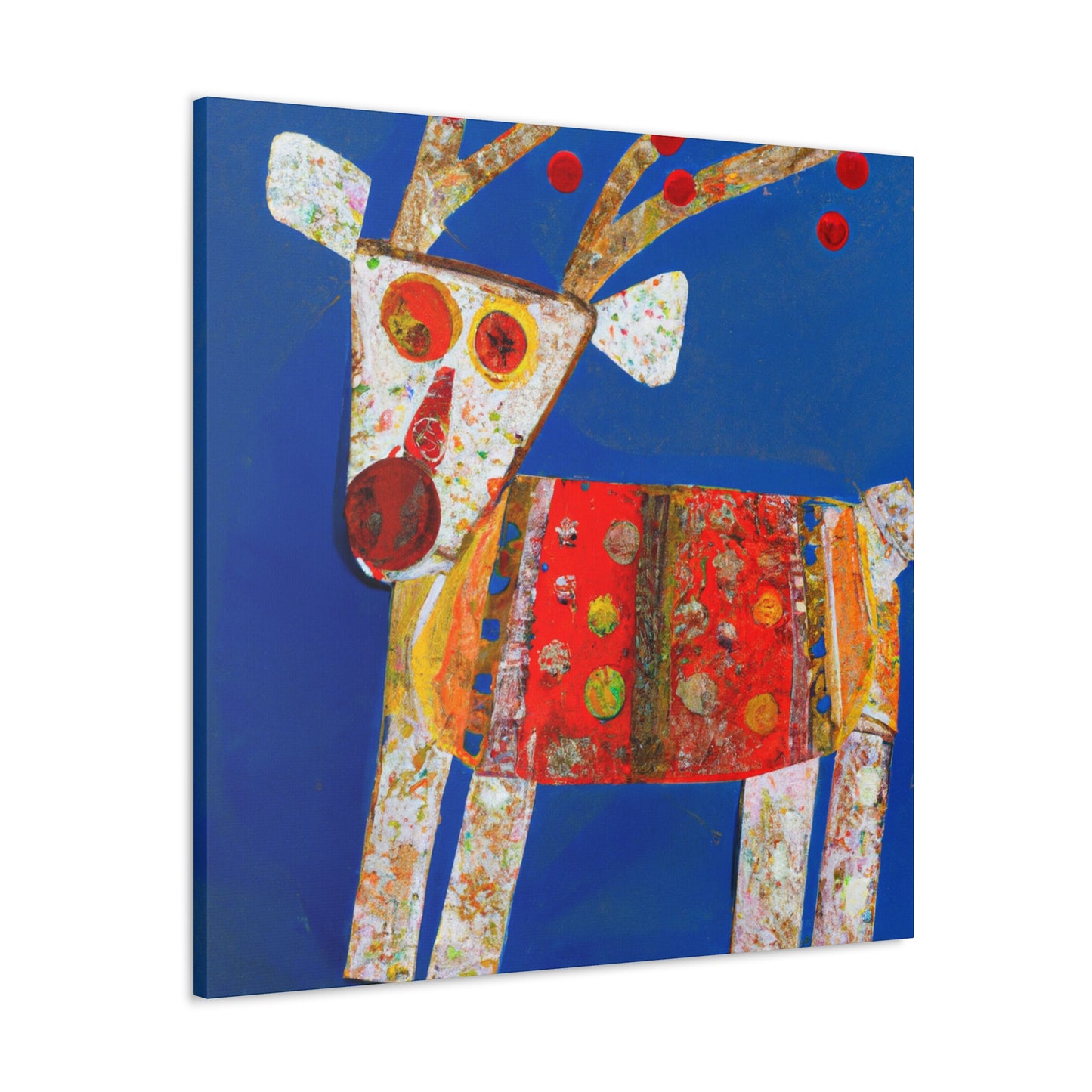 Reindeer in Winter Scene - Canvas