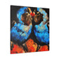 "Lovebirds in Moonlit Nocturne - Canvas