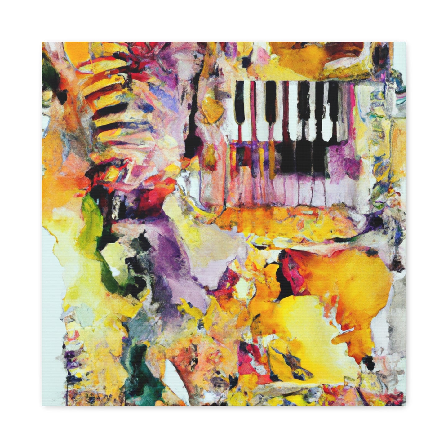 Harmonica's Expressionistic Pulse - Canvas