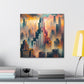 Cityscape Symphony: Gilded Chicago - Canvas