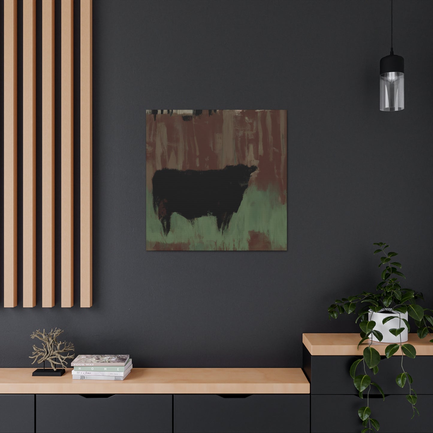 "Black Angus Reflection" - Canvas