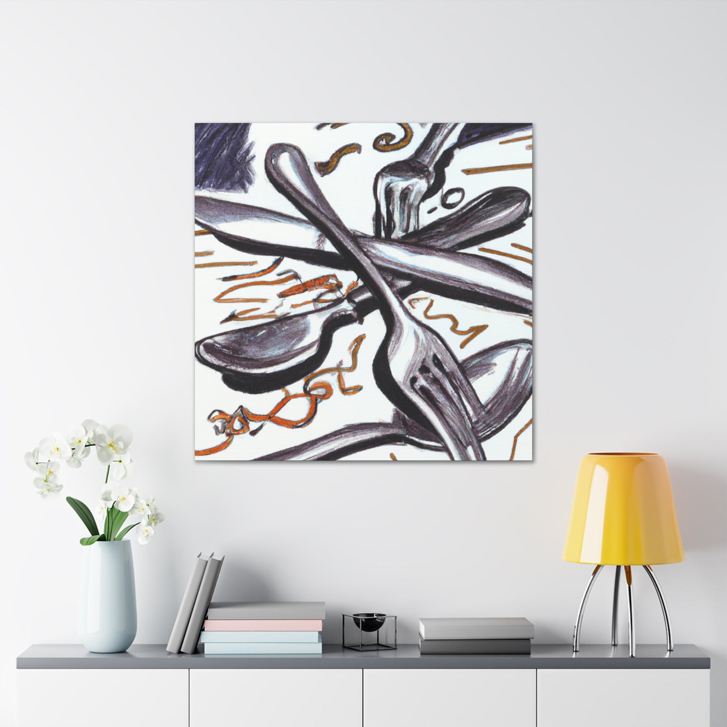 Silvered Utensils Art - Canvas