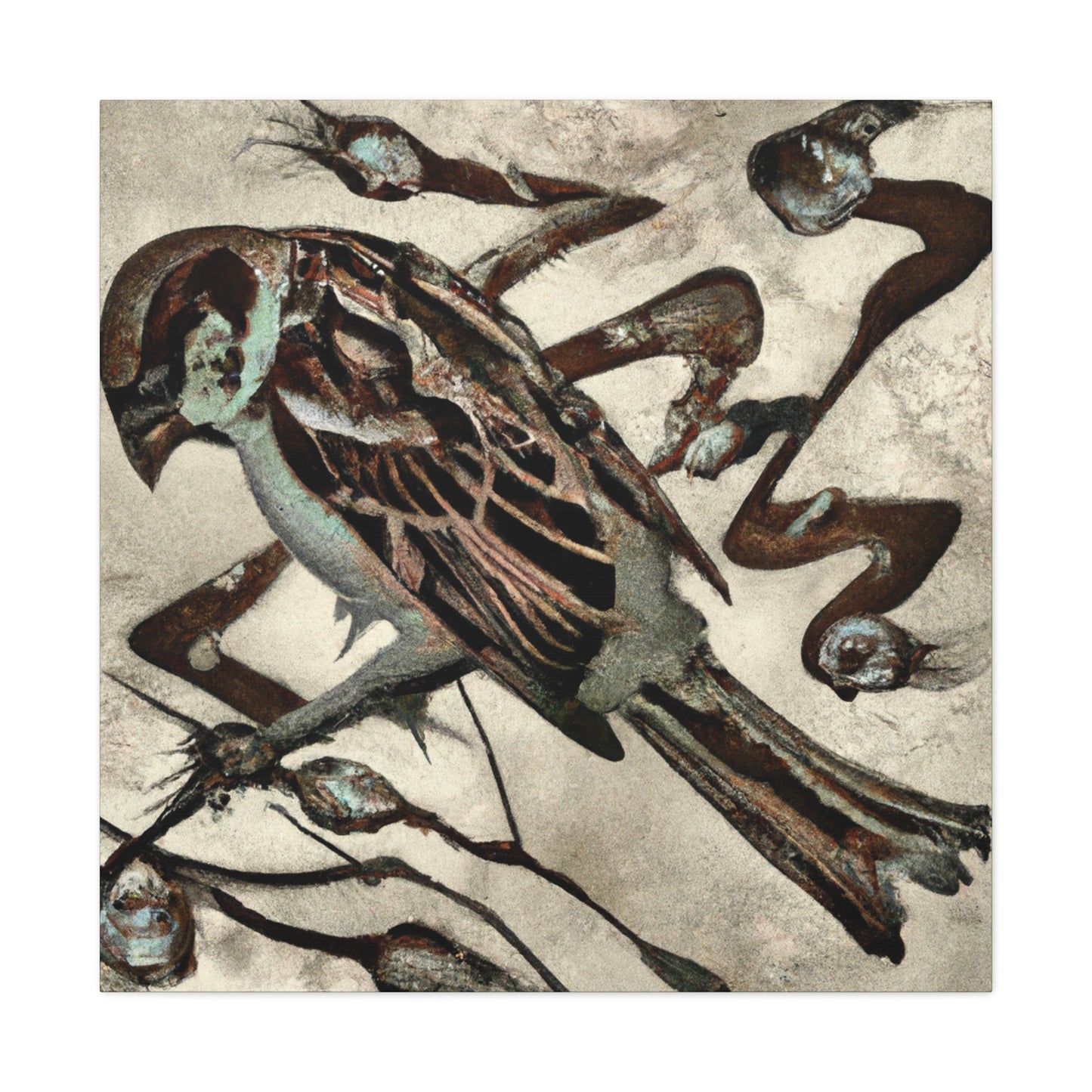 Singing Song Sparrow - Canvas