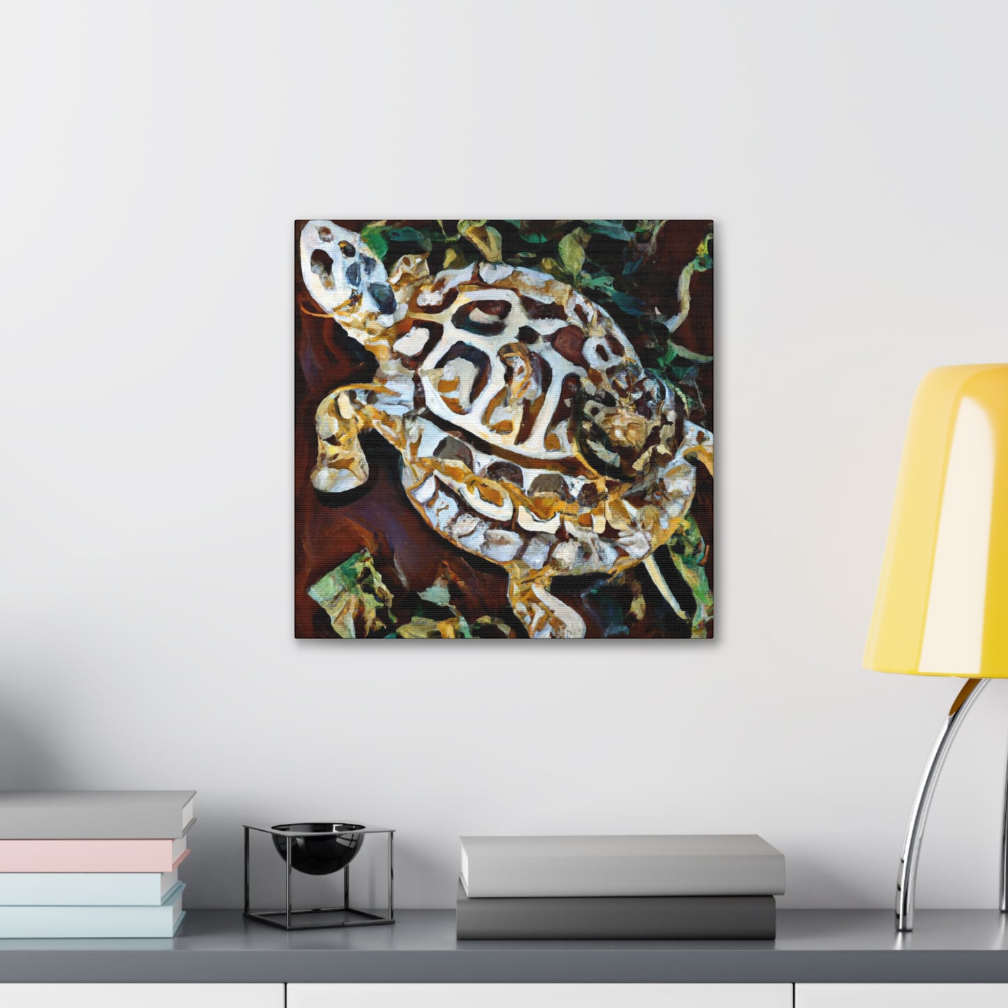 "Box Turtle in Bloom" - Canvas