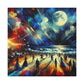 Nocturnal Coastal Revelry - Canvas