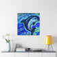 Dolphin in Blue Spray - Canvas