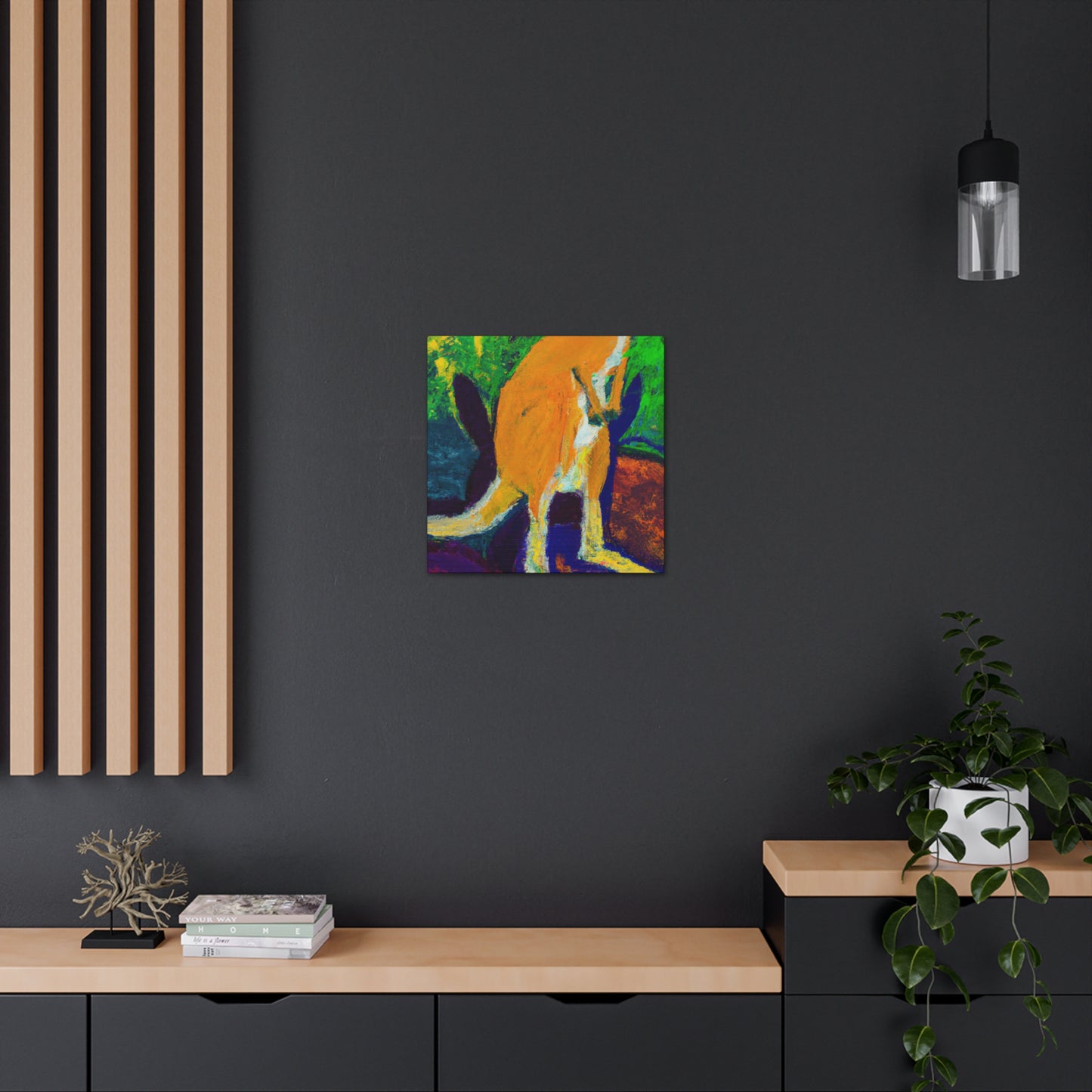 Kangaroo in Pointillism - Canvas