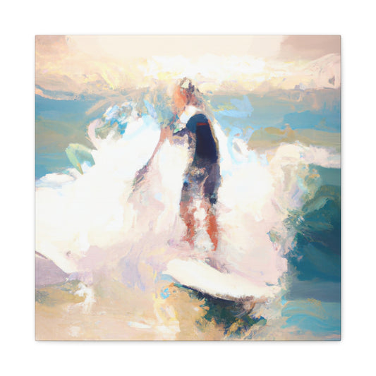 Surfers on Sunset Beach - Canvas