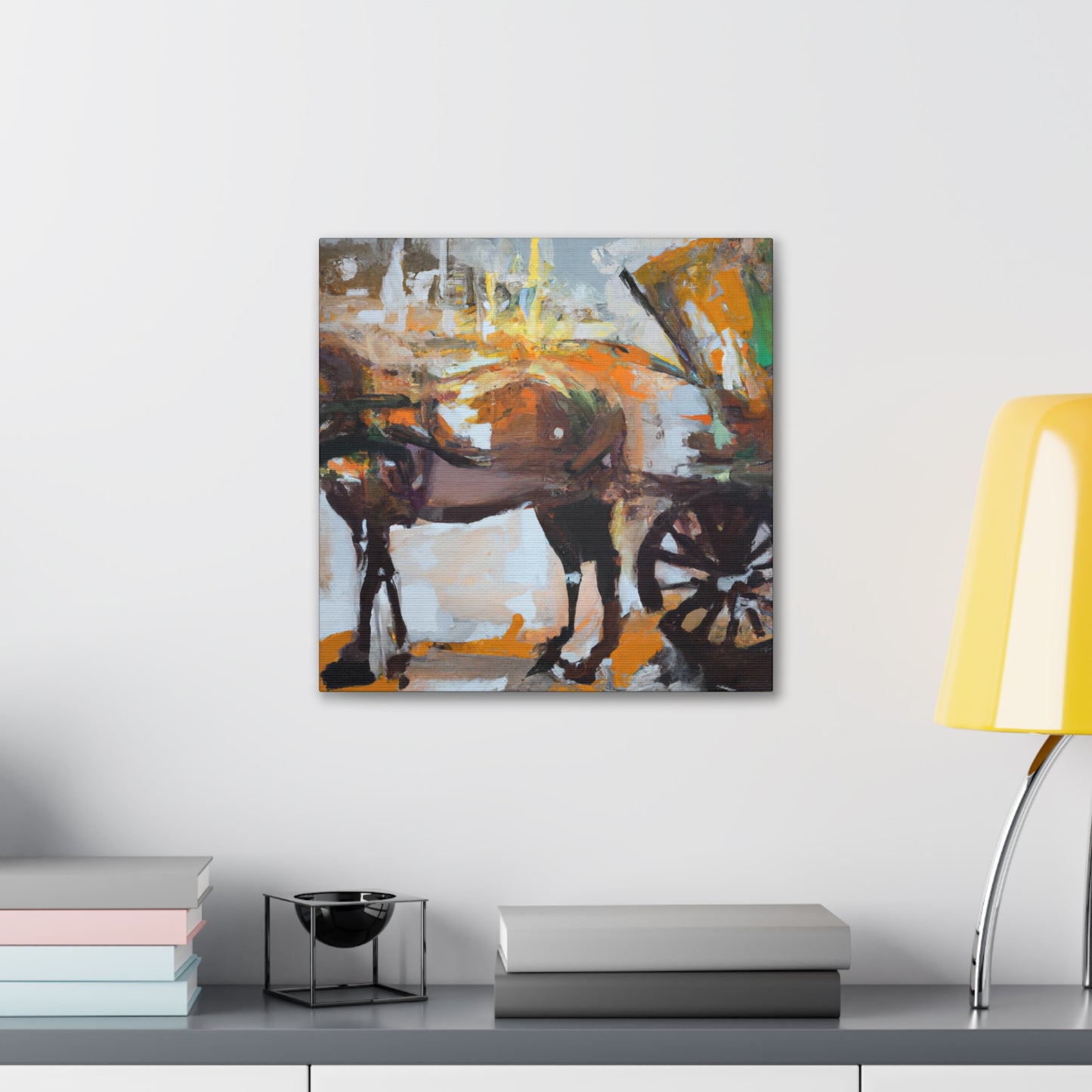 "Horse and Carriage Journey" - Canvas