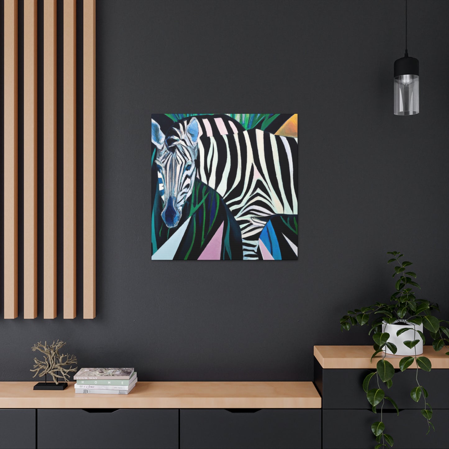 "Gilded Zebra Dance" - Canvas