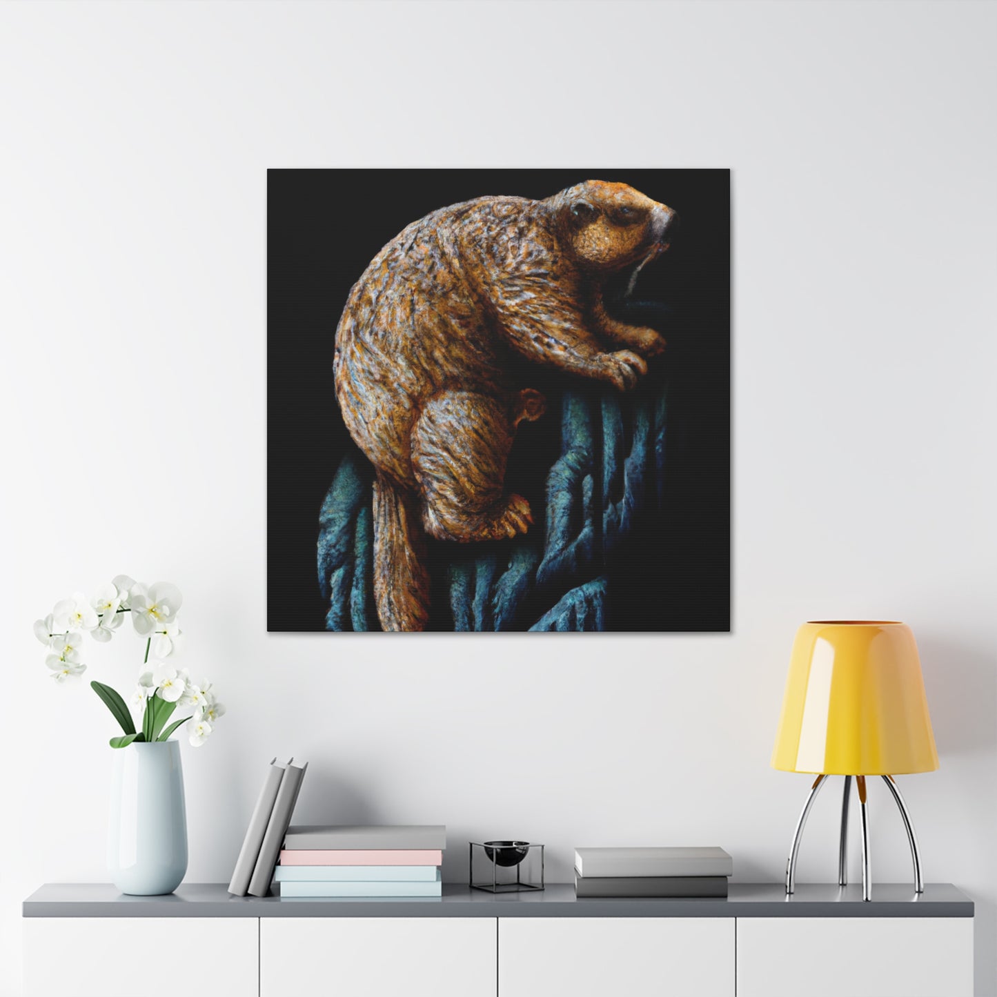 Marmot in Rococo Style - Canvas