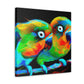 Lovebirds in Bloom - Canvas