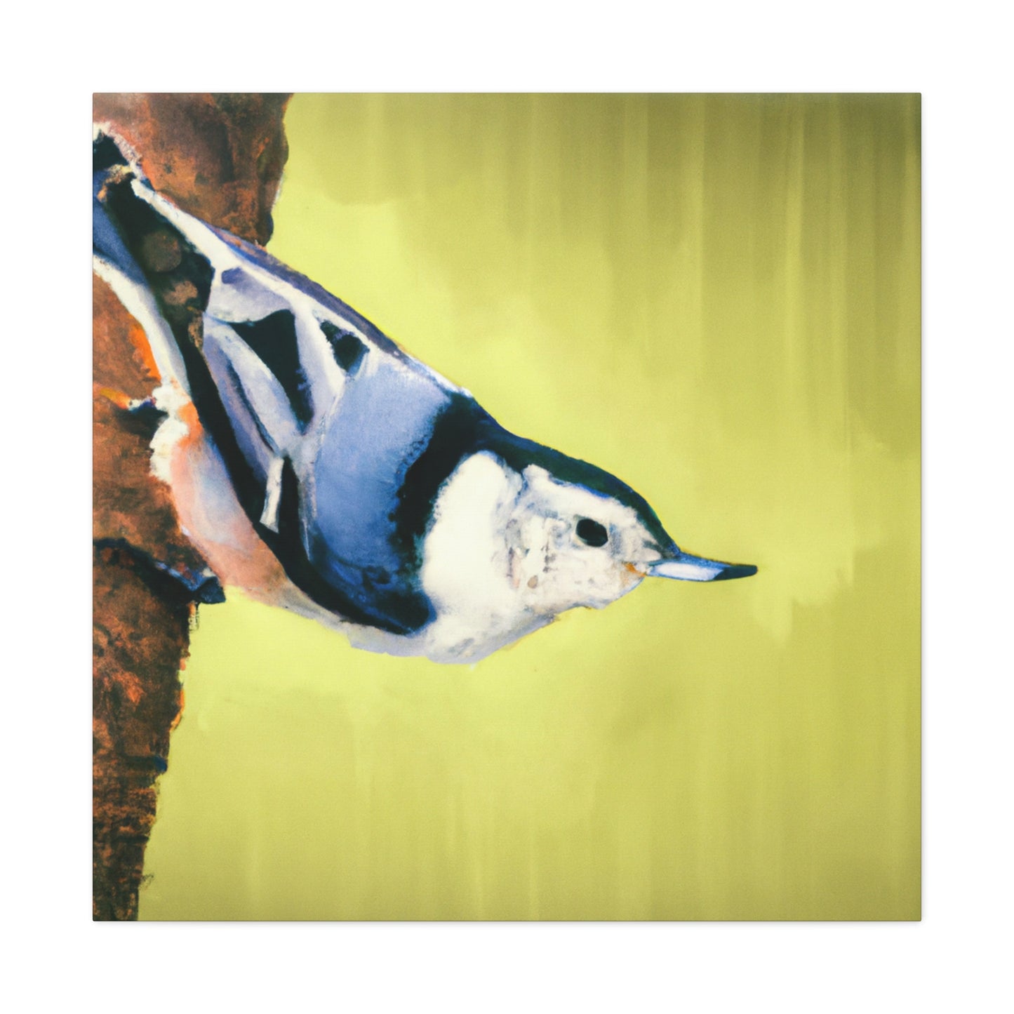 "White-breasted Nuthatch Bliss" - Canvas