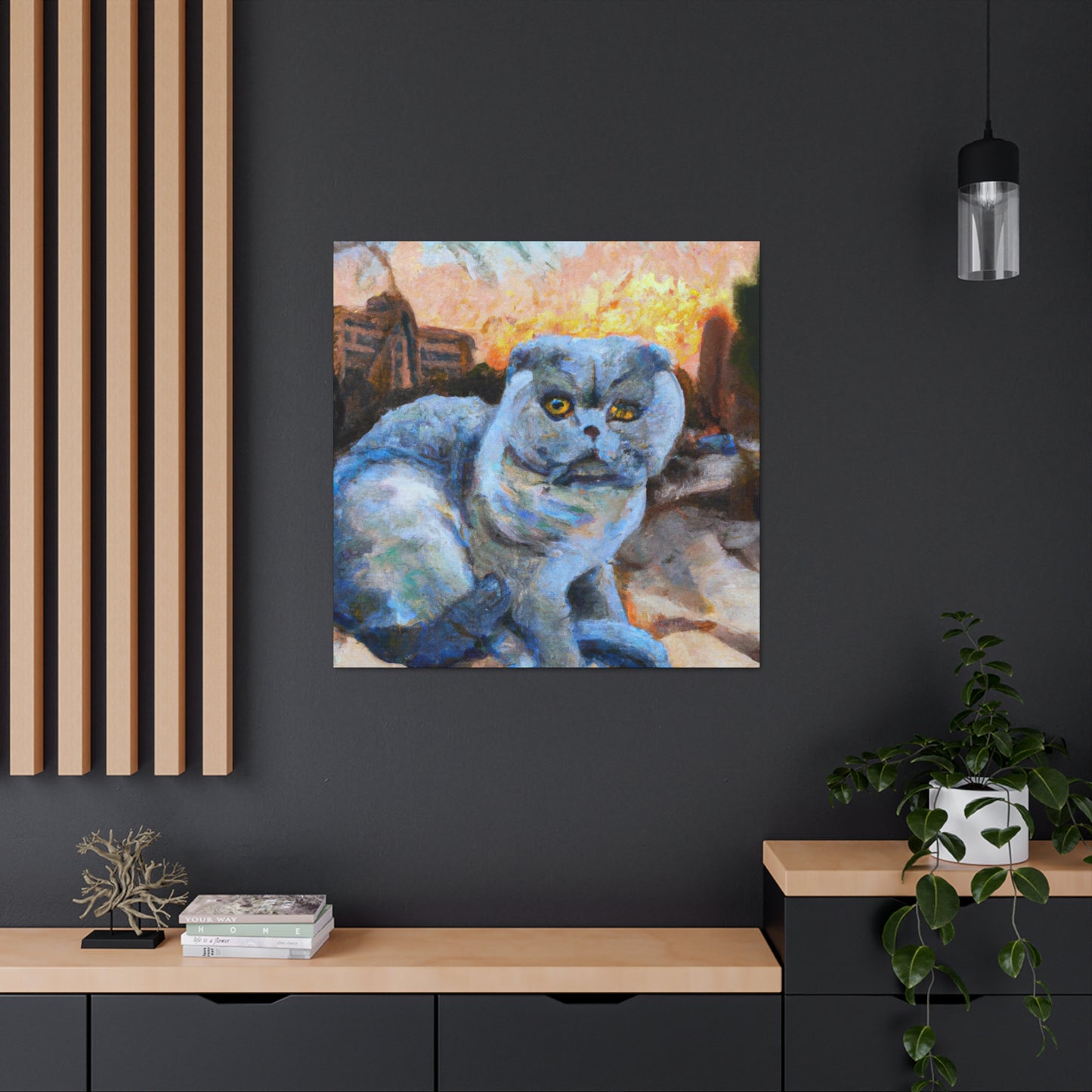 Feline Contemplation Expression - Canvas