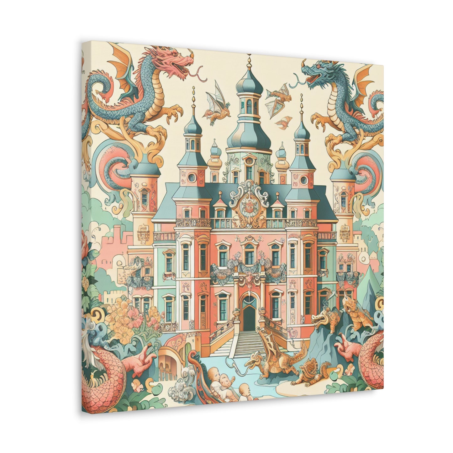 Whimsical Dragon Kingdom - Canvas