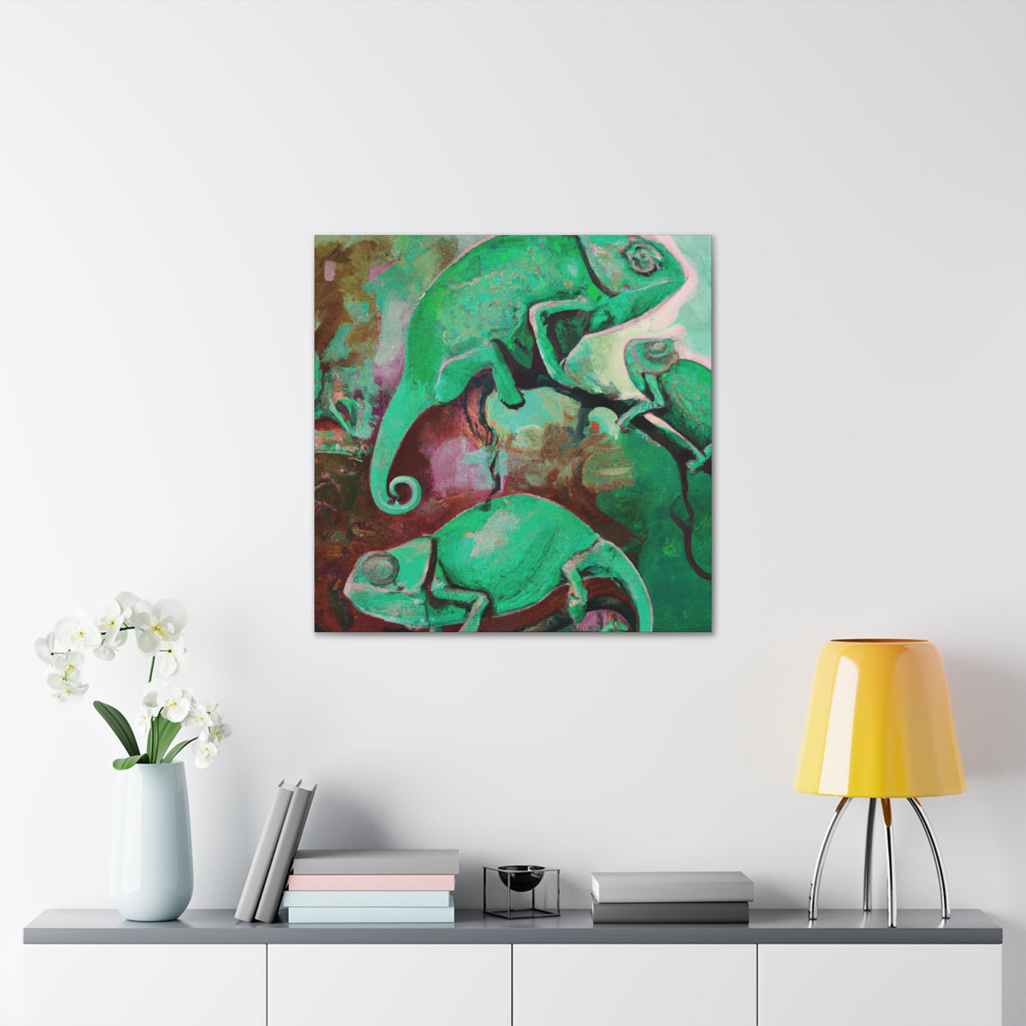 "Veiled Chameleon Dreamscape" - Canvas