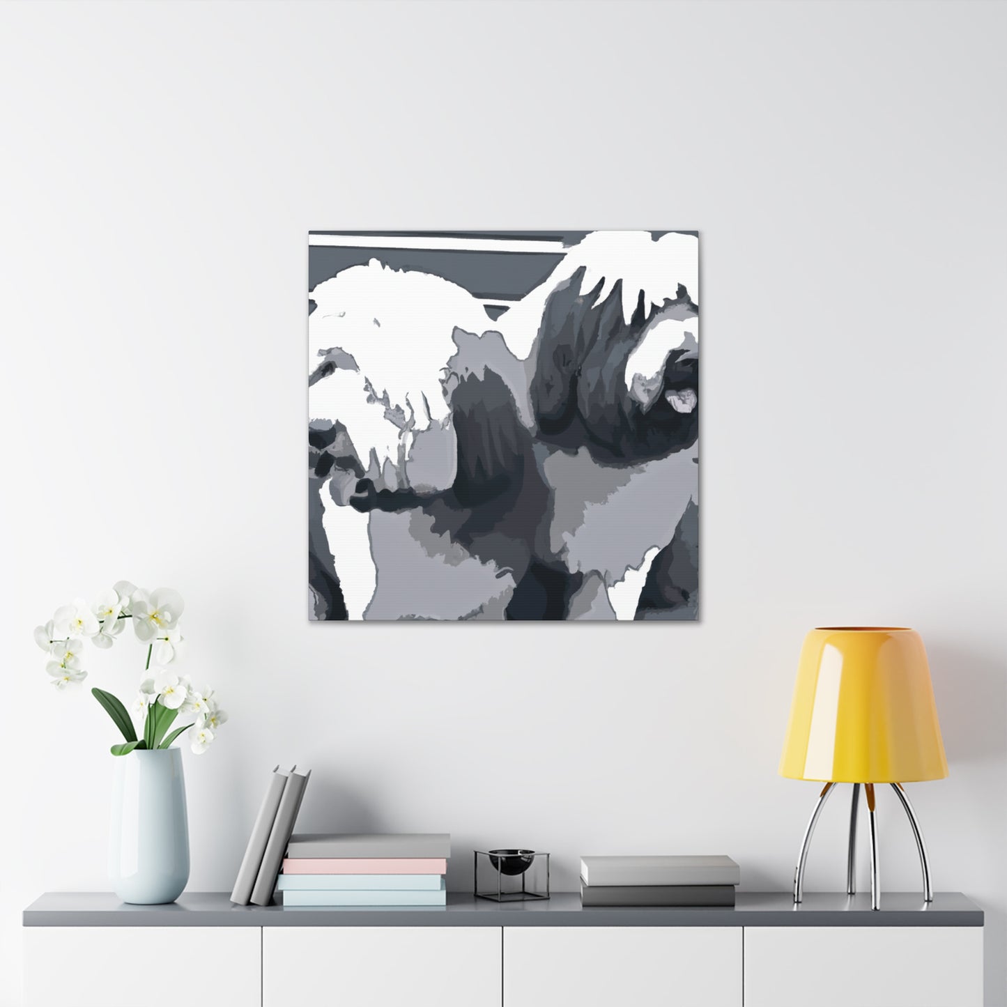 Old English Sheepdog portrait - Canvas