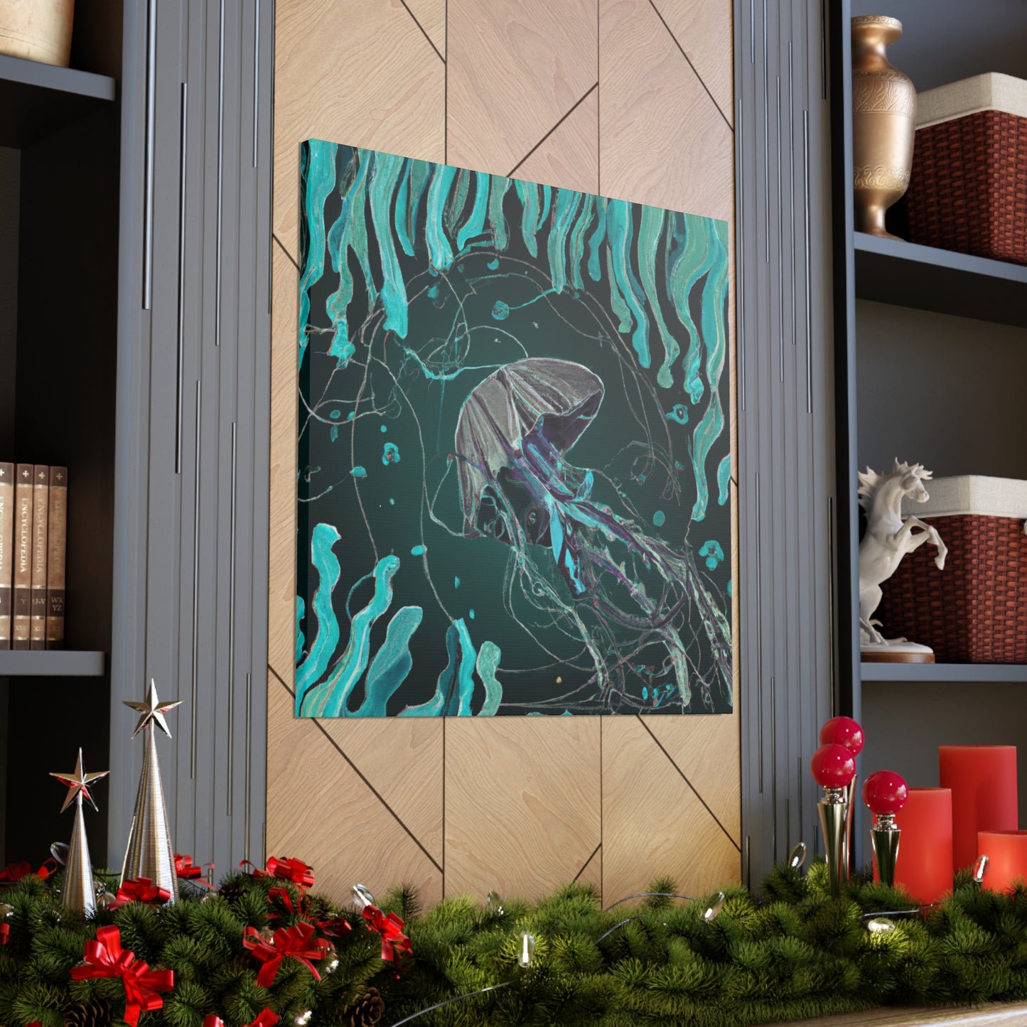 Jellyfish Art Deco - Canvas