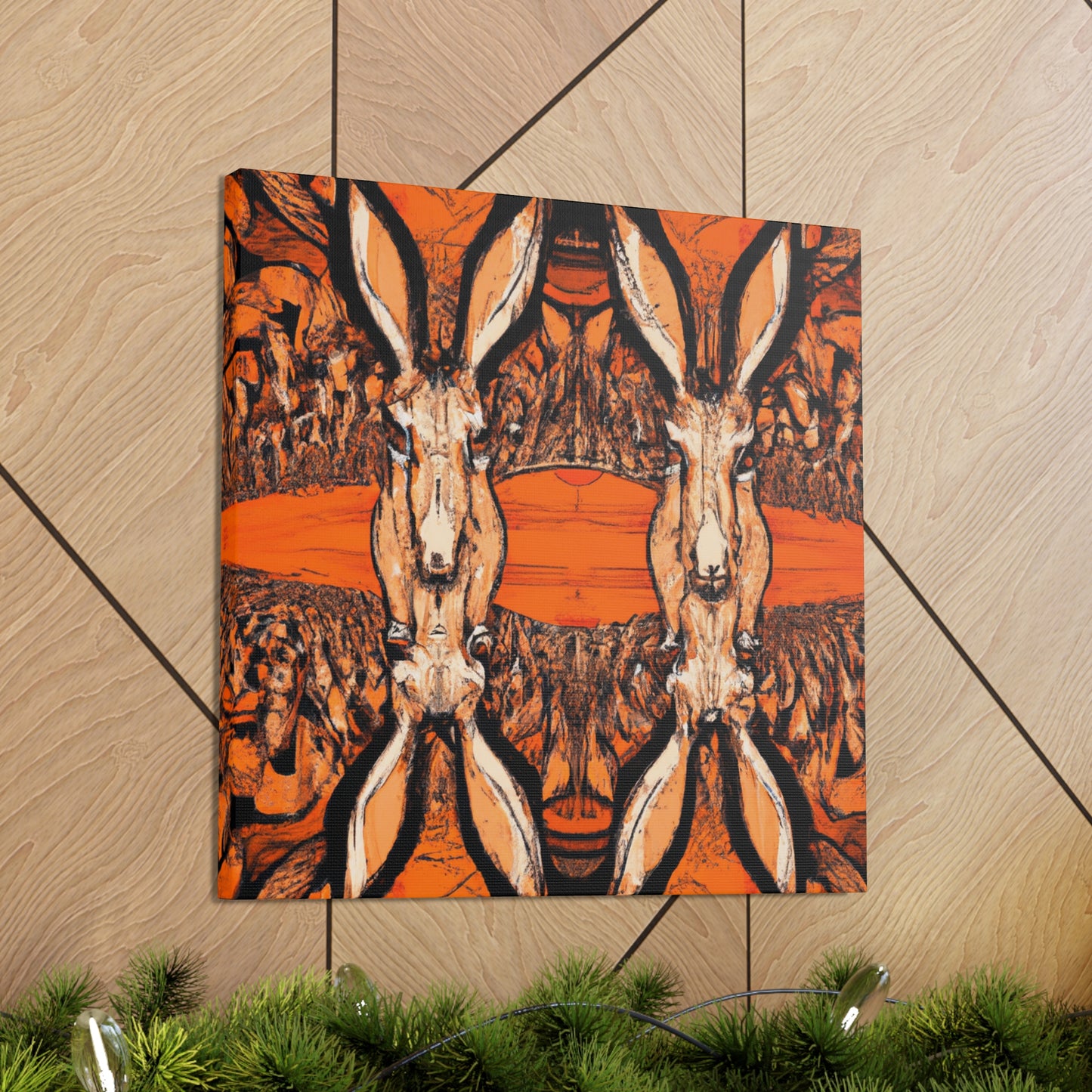 "Jackrabbit In Deco" - Canvas