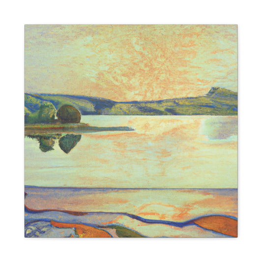 "Lake Reflection Sunset" - Canvas