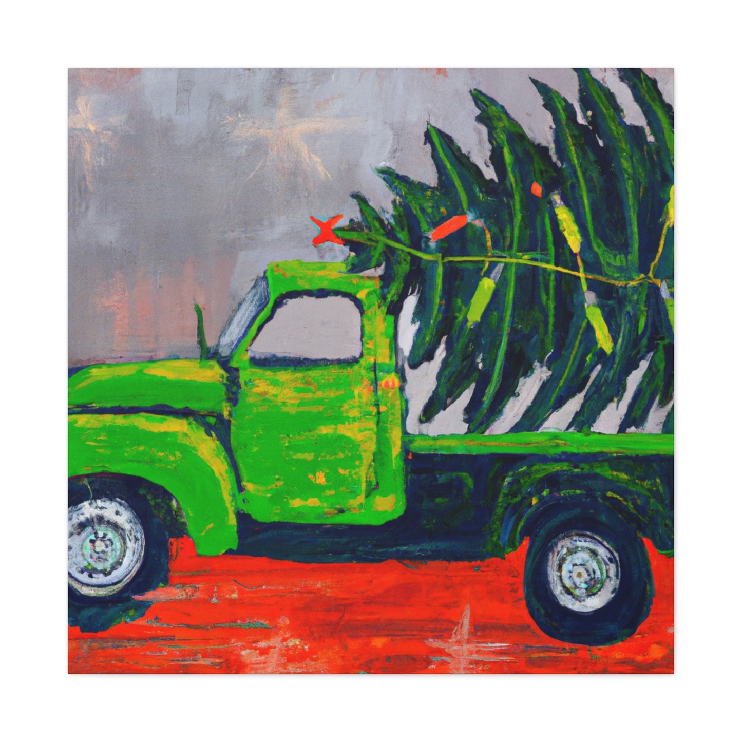 "Vintage Christmas Delivery Truck" - Canvas