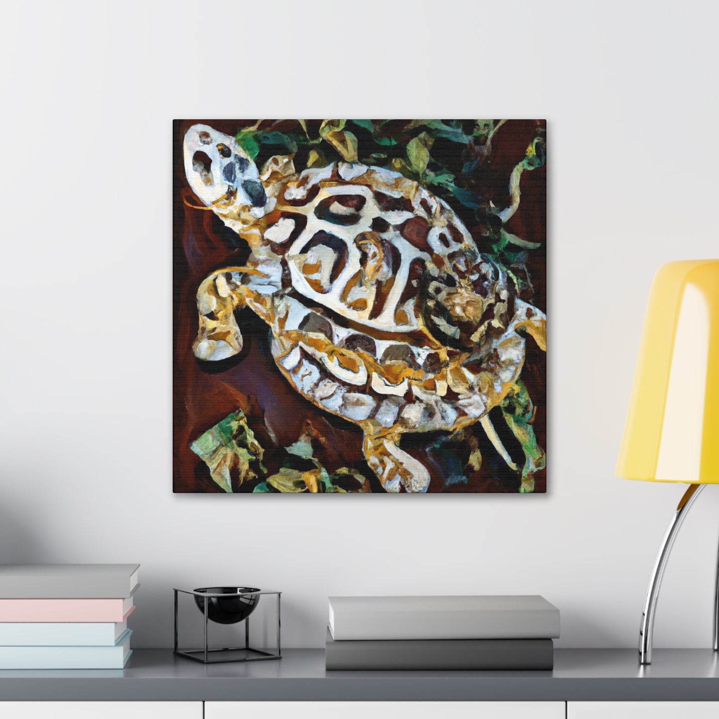 "Box Turtle in Bloom" - Canvas