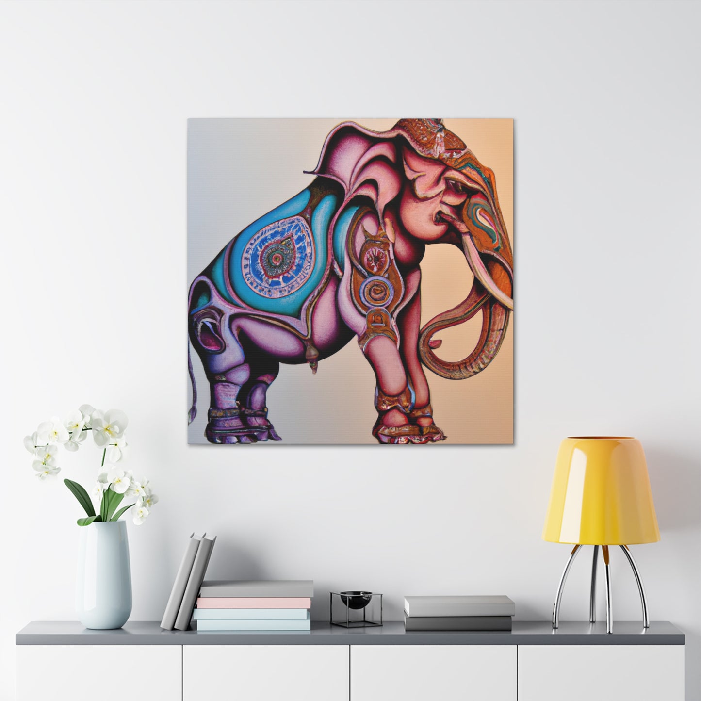 "Elephant in Moonlight Dreaming" - Canvas