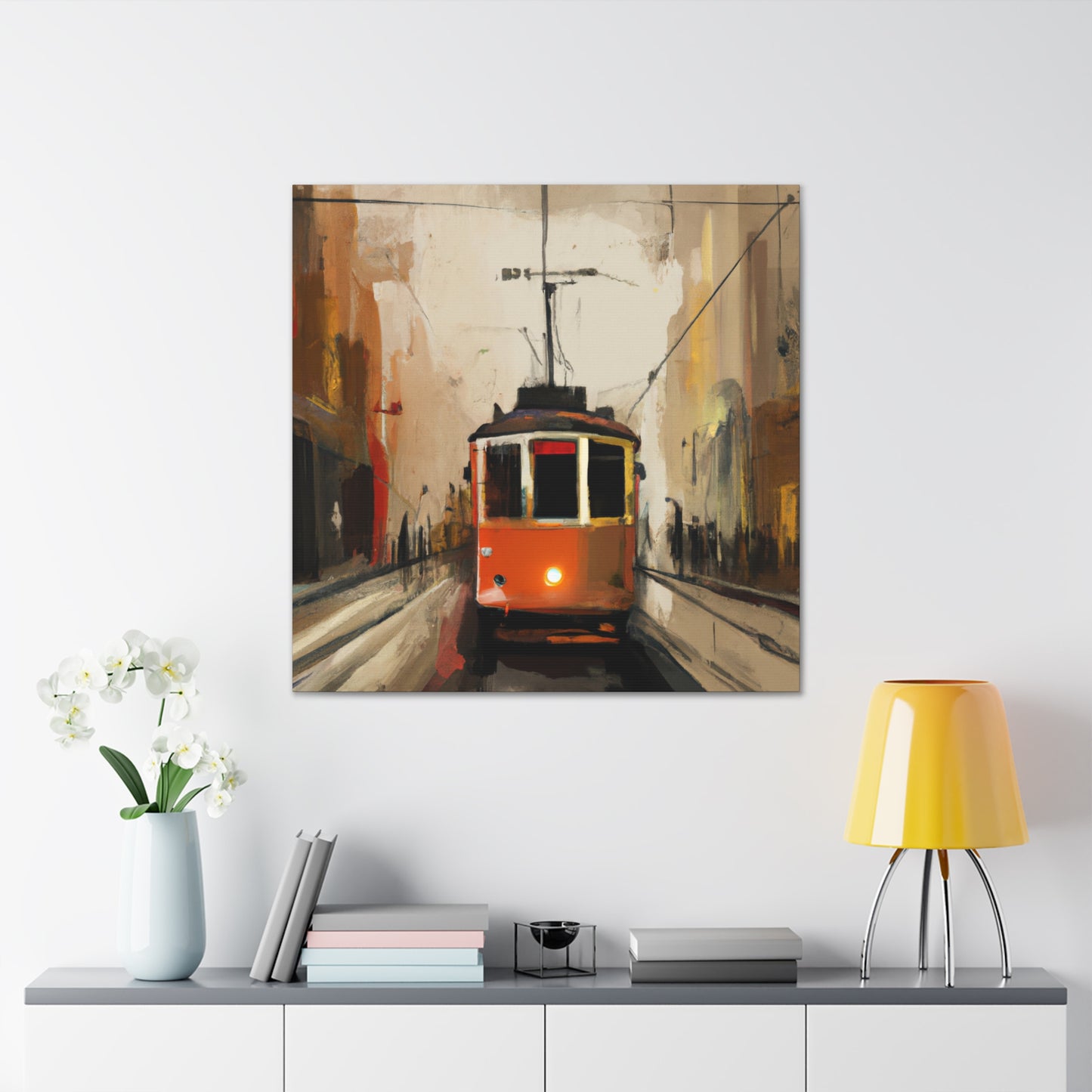 Tram in Motion Painting - Canvas