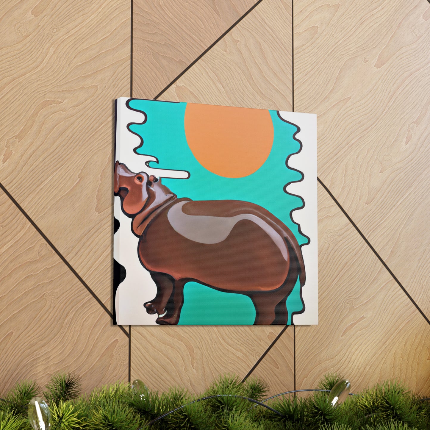 Swimming Hippo Dreams - Canvas