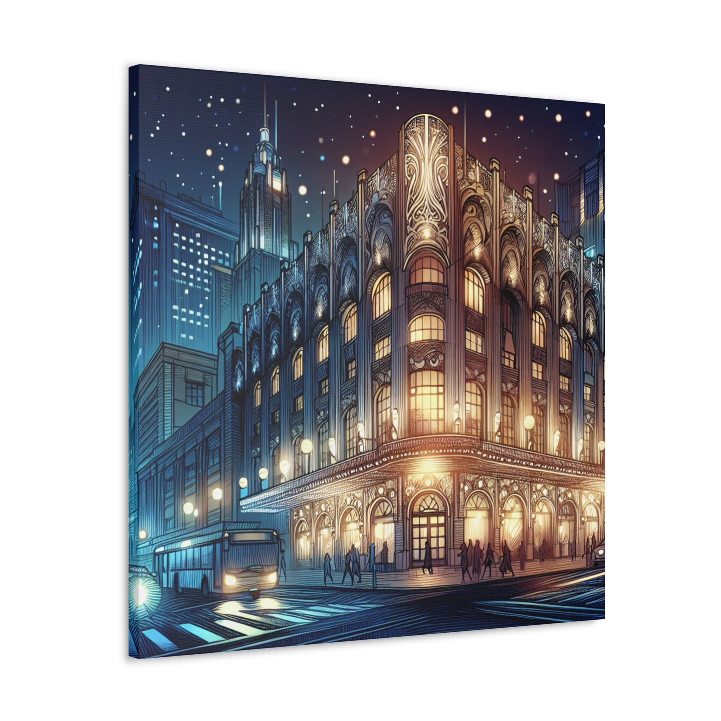 Moonlit Metropolis Magic - Canvas