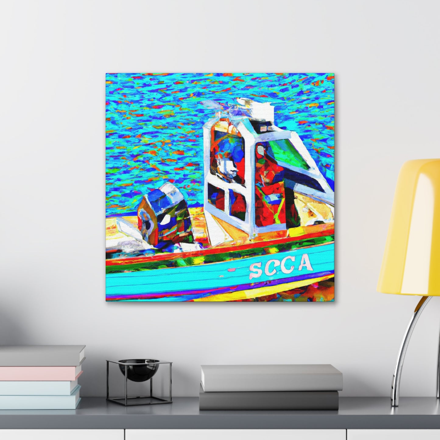 "Bass Fishing Boat Voyage" - Canvas