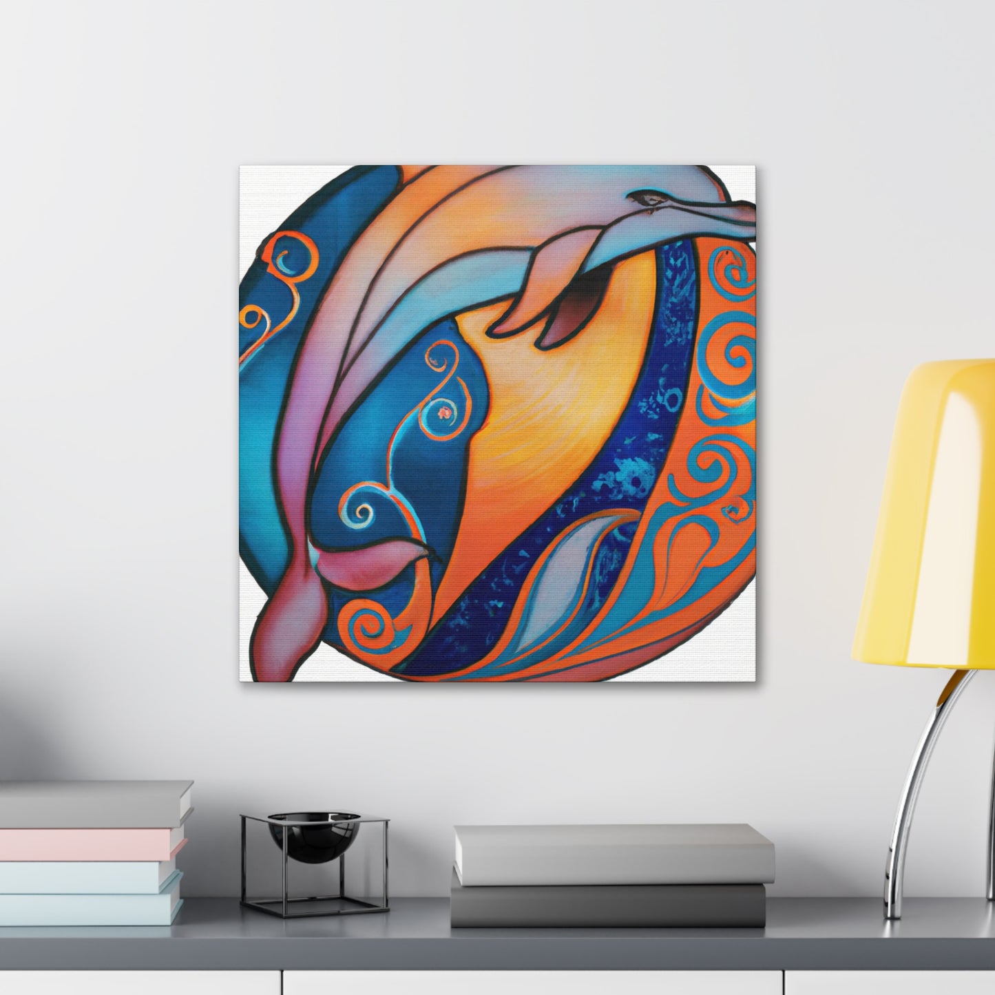 "Dancing Dolphin Splendor" - Canvas